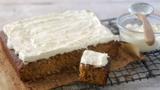 Moist carrot cake with coconut orange cream