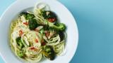 Chargrilled broccoli pasta with chilli and garlic