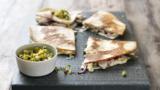 Chicken quesadillas and sweetcorn salsa