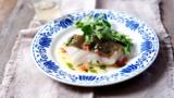 Coley with tarragon sauce vierge