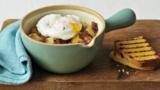 Corned beef hash with poached eggs