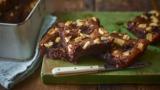 Dark and white chocolate cherry brownies