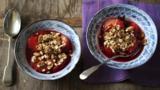 Healthy plum crumble