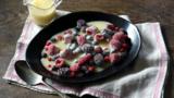 Iced berries with limoncello white chocolate sauce
