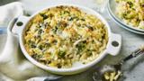 Lighter lemony pasta and spinach bake