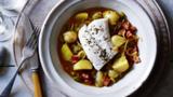 Hake with chorizo and potatoes (Merluza à la Gallega)