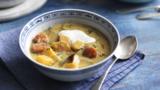 Pumpkin stew with sour cream