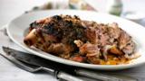 Roast shoulder of lamb with herbs and honey