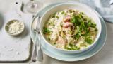 Salmon, fennel and pea risotto