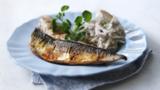 Spiced mackerel with horseradish potatoes