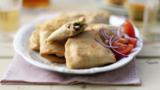 Spinach and cheese samosas