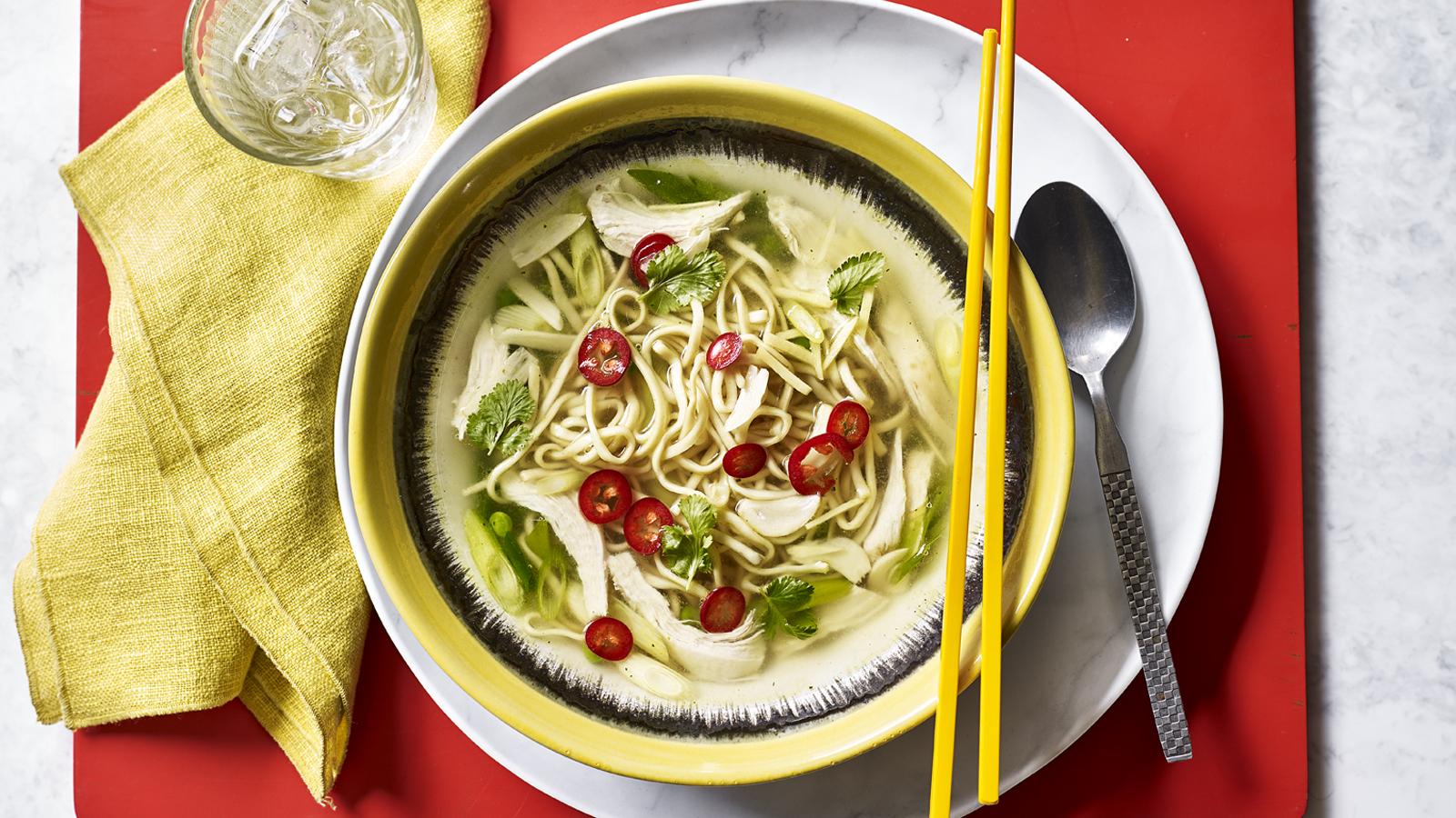 5-minute chicken noodle soup 