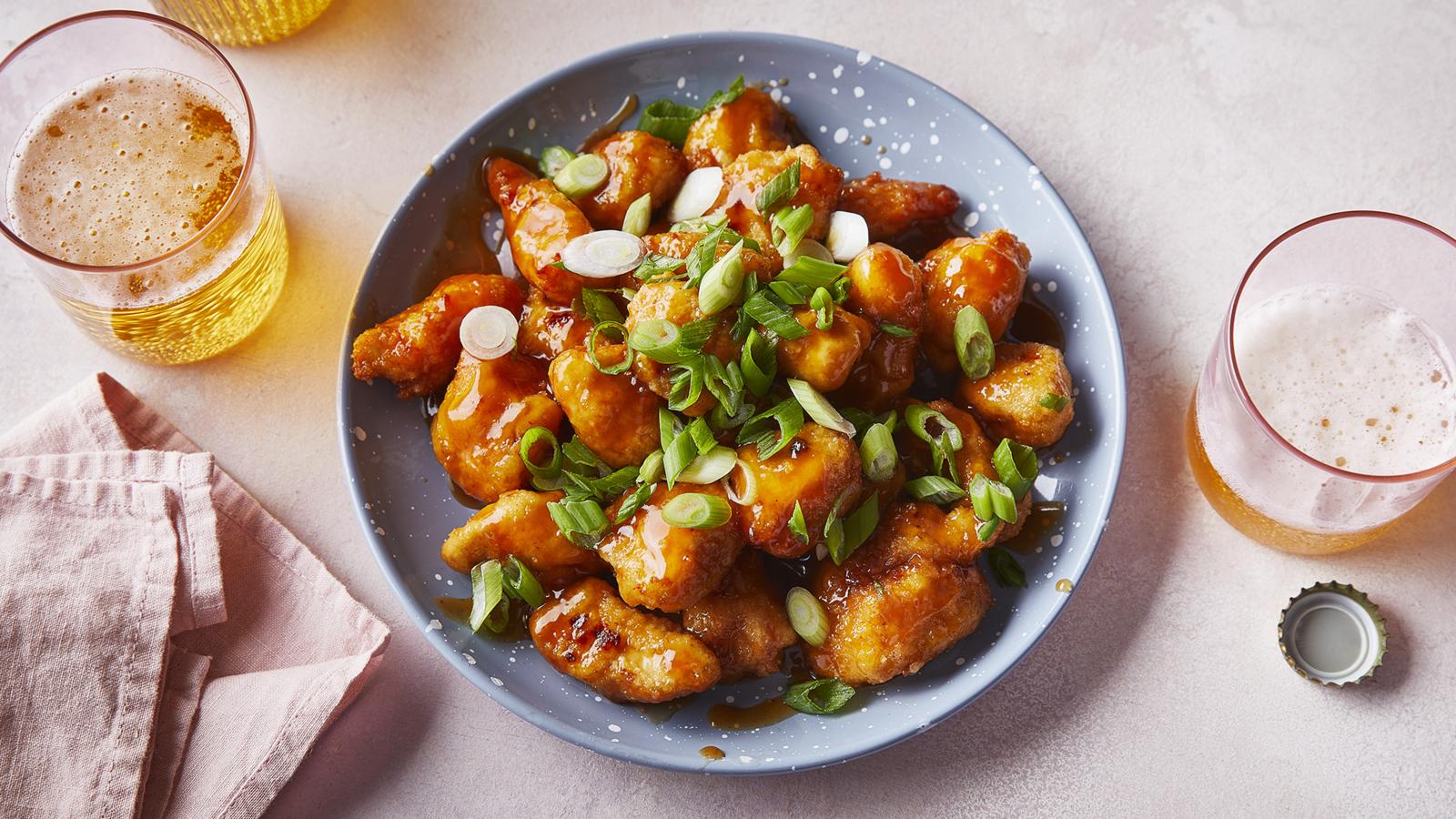 Air fryer chicken bites with sweet and sour sauce