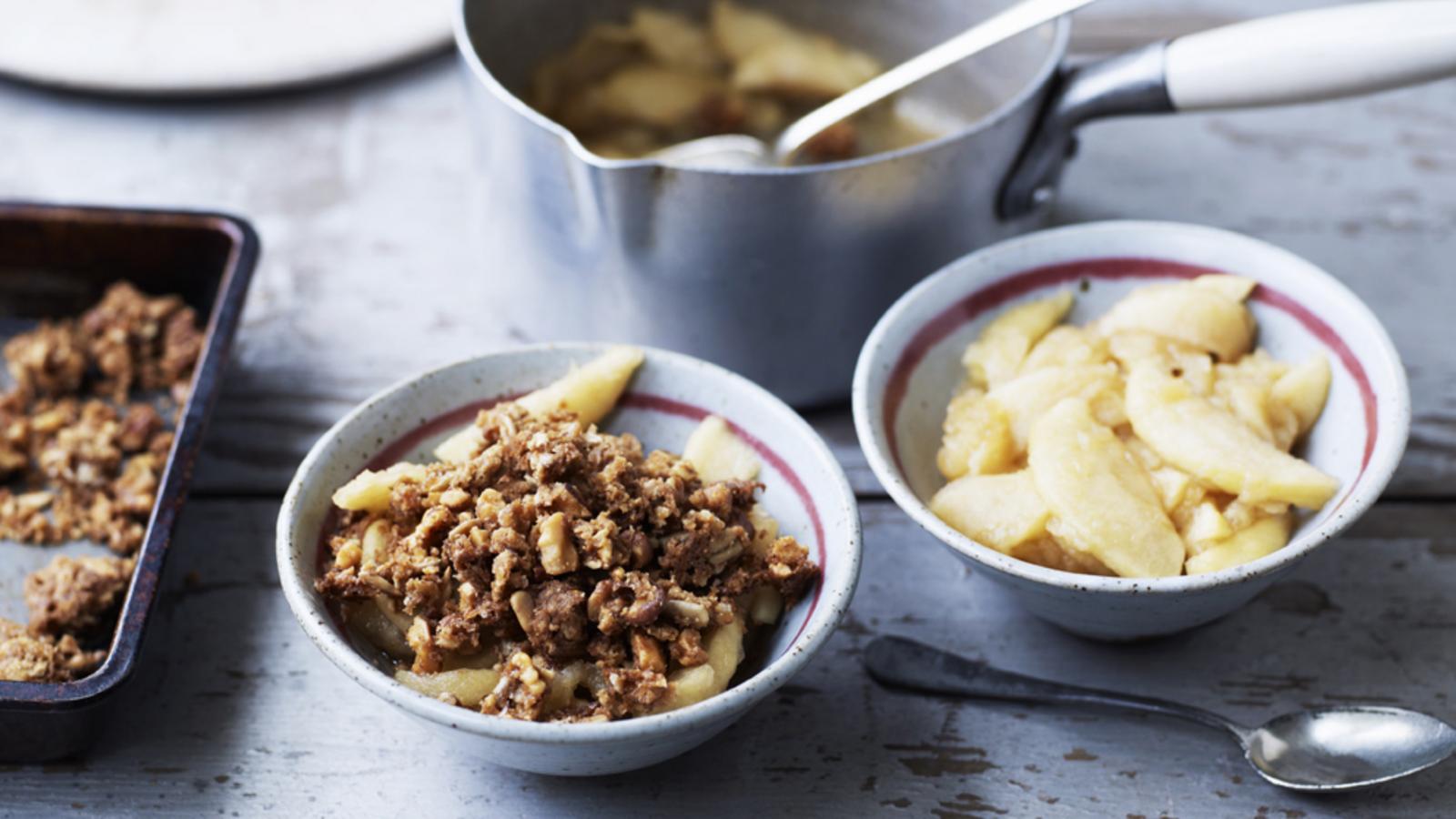 Mary Berry's apple crumble with walnuts