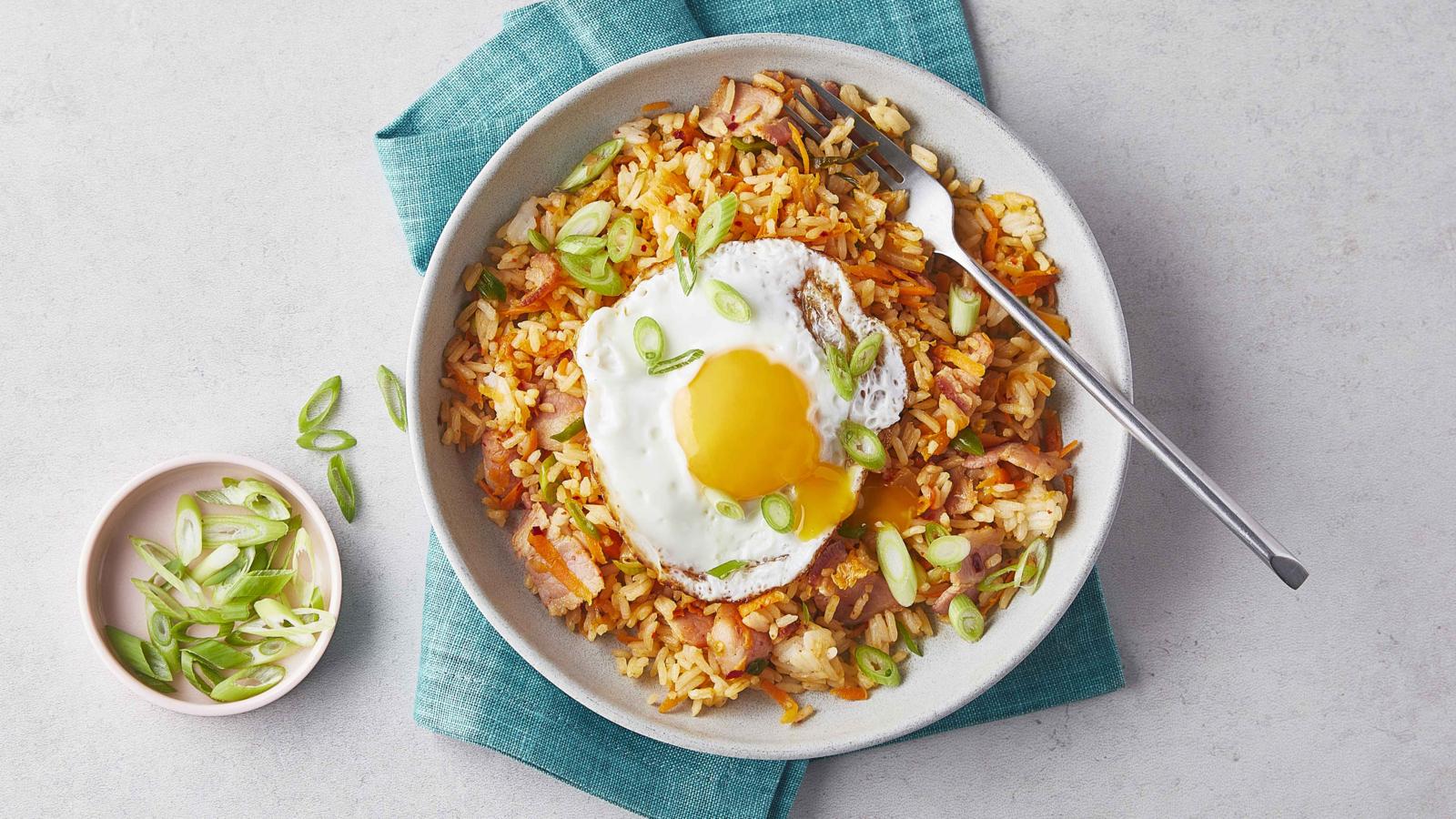 Bacon and kimchi fried rice 