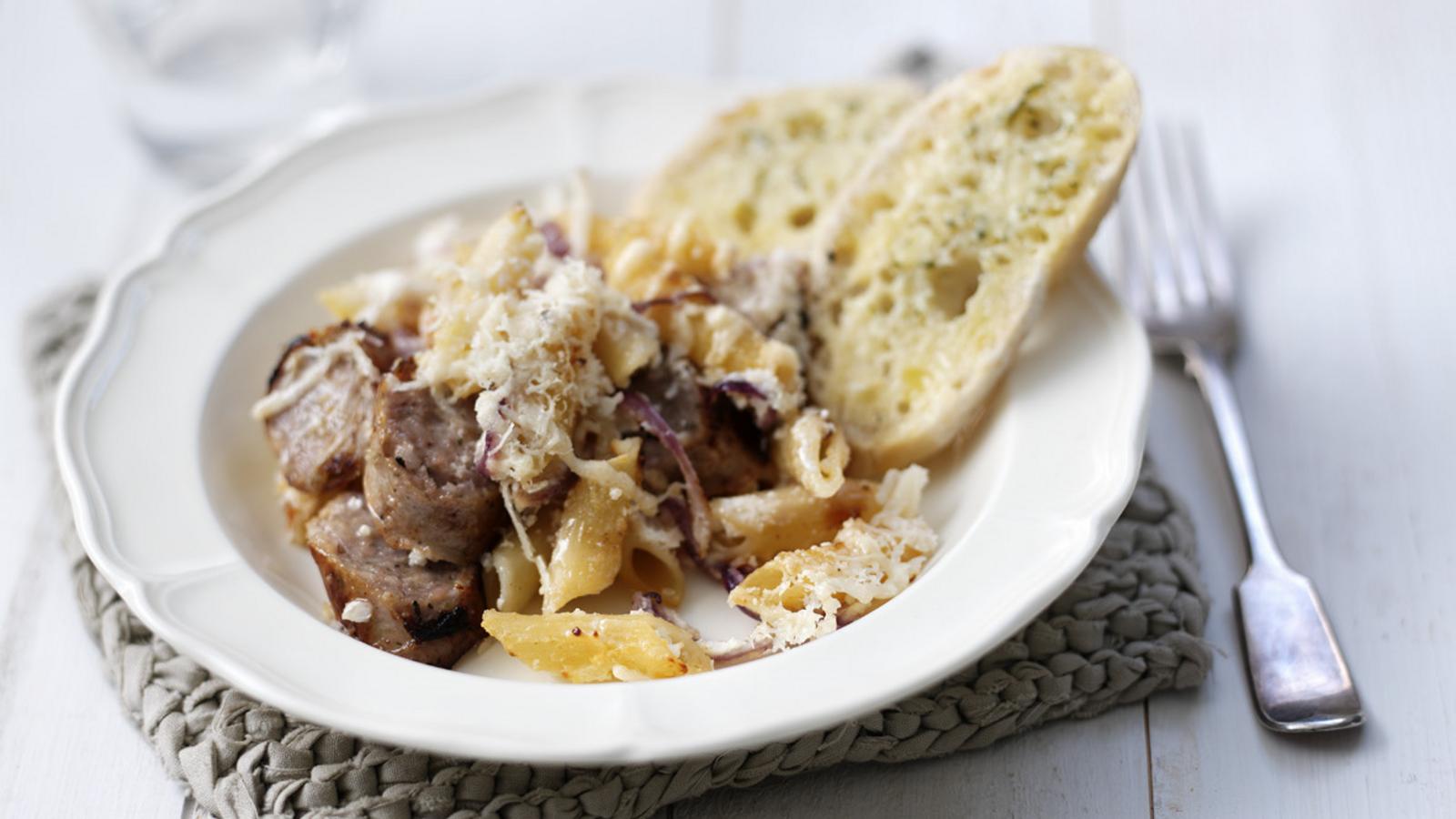 Sausage and ricotta pasta bake