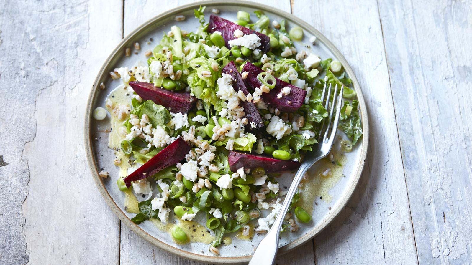 Beetroot farro salad