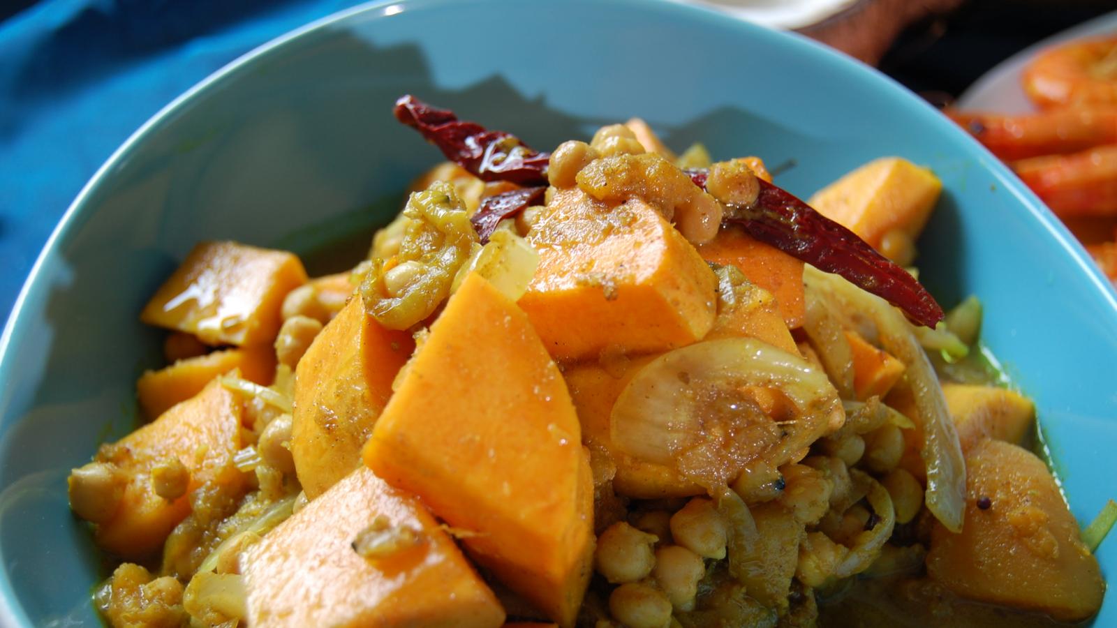 Bengali butternut squash with chickpeas