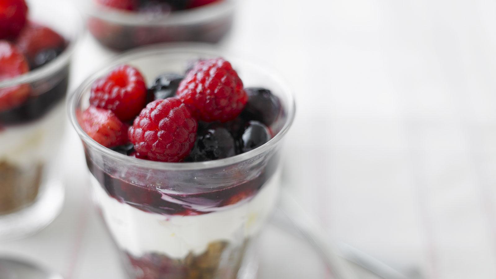 Berry cheesecake in a glass