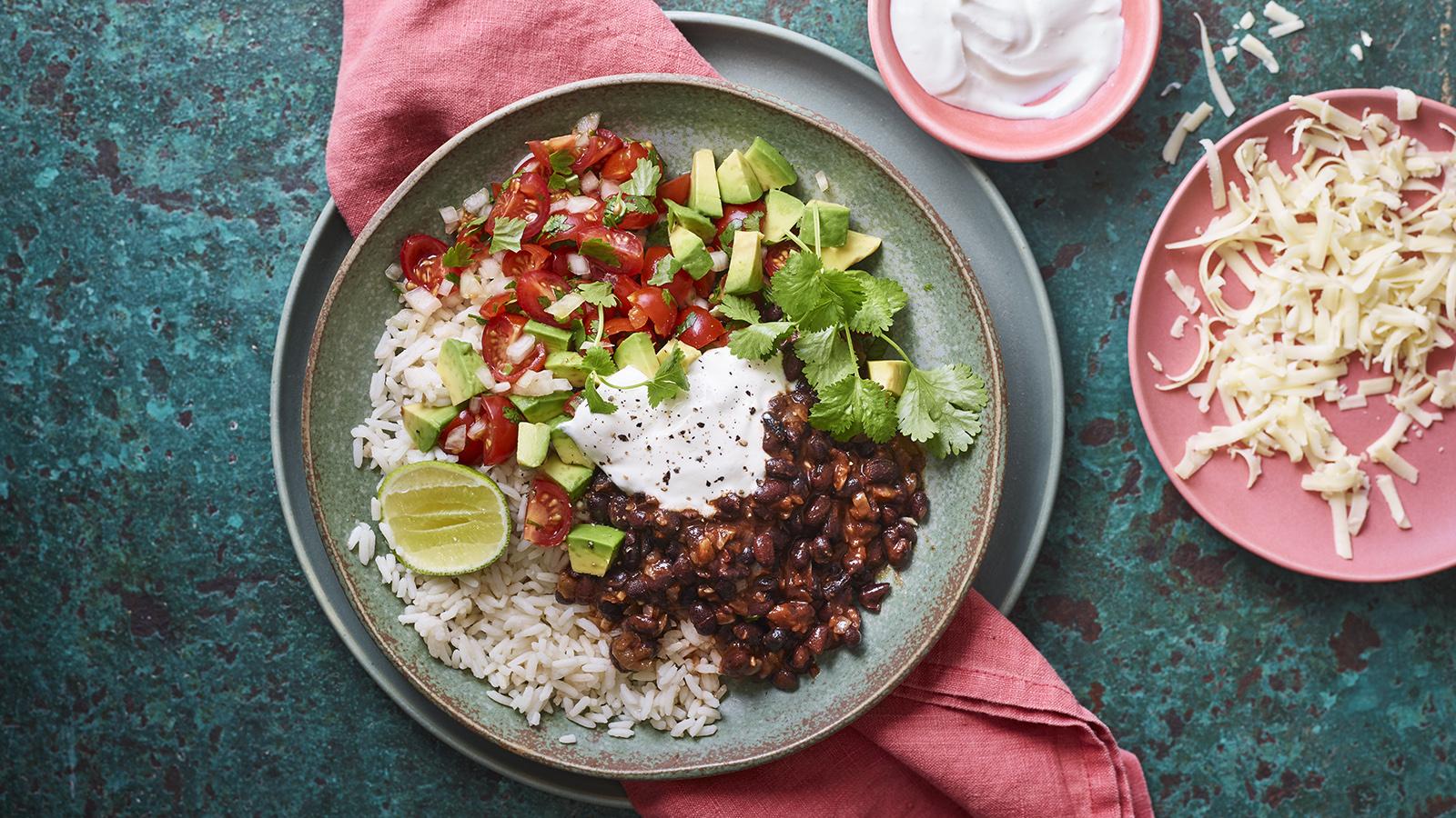 Black bean burrito bowls recipe - BBC Food