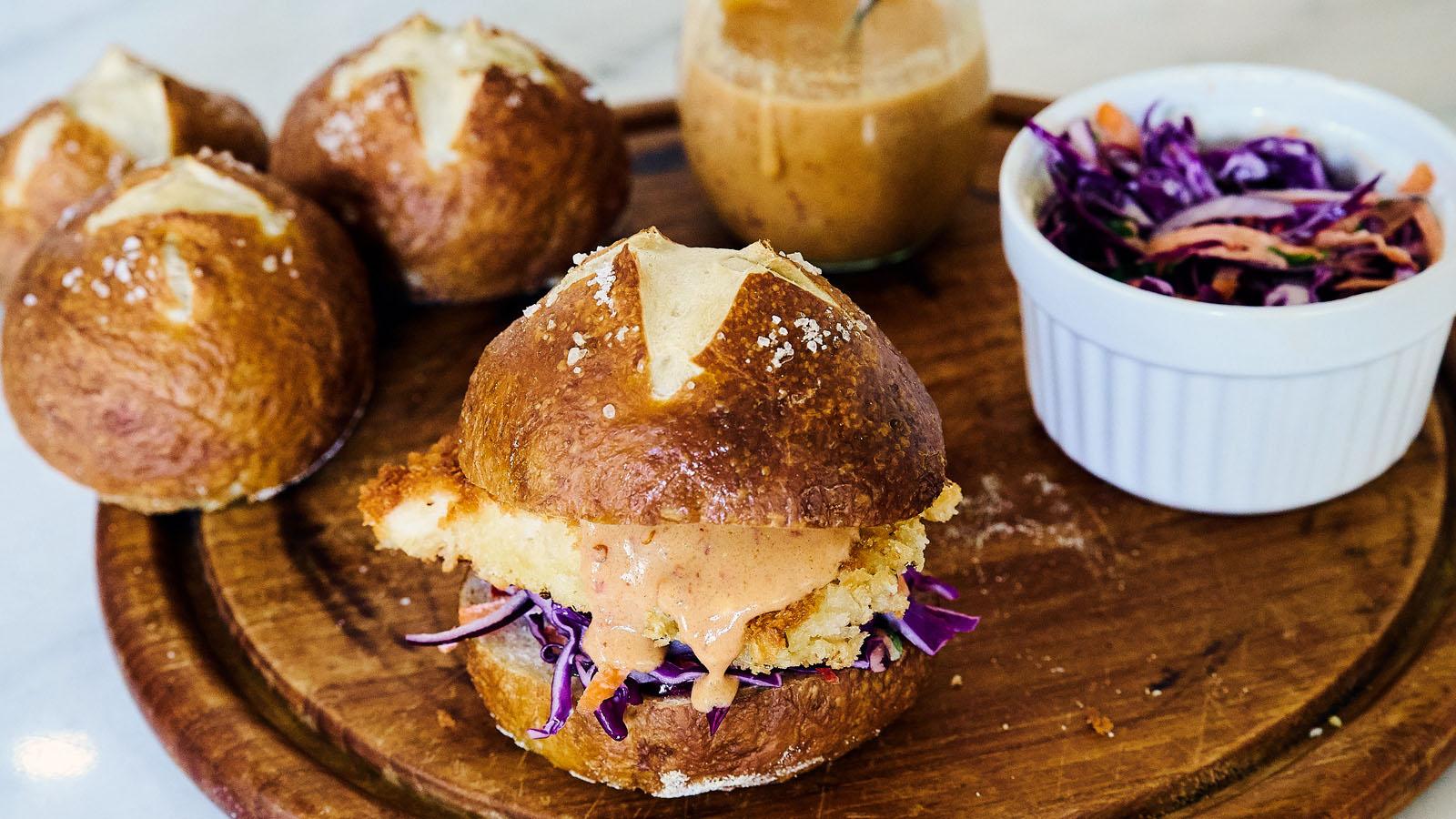 Buffalo chicken burgers