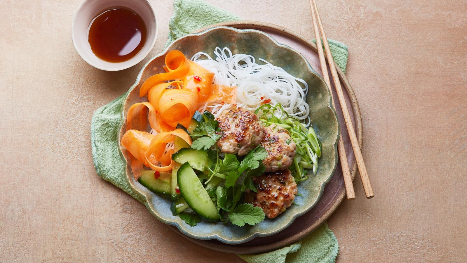 Bún chả inspired noodle bowl