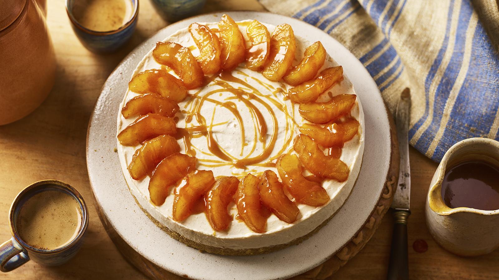 Caramelised apple cheesecake