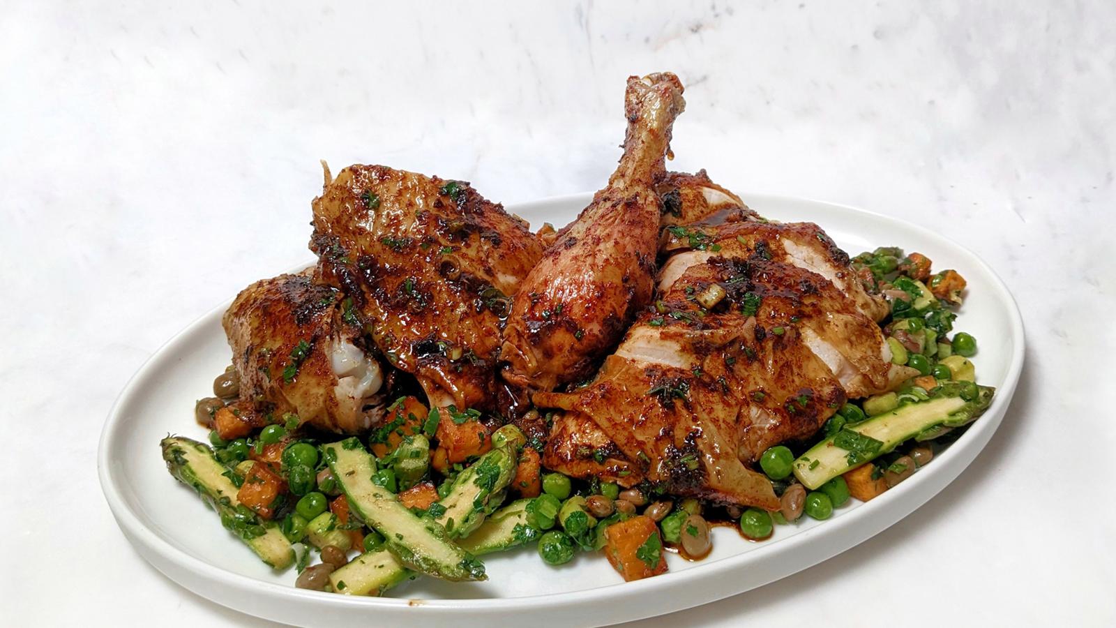 Caribbean-spiced roast chicken