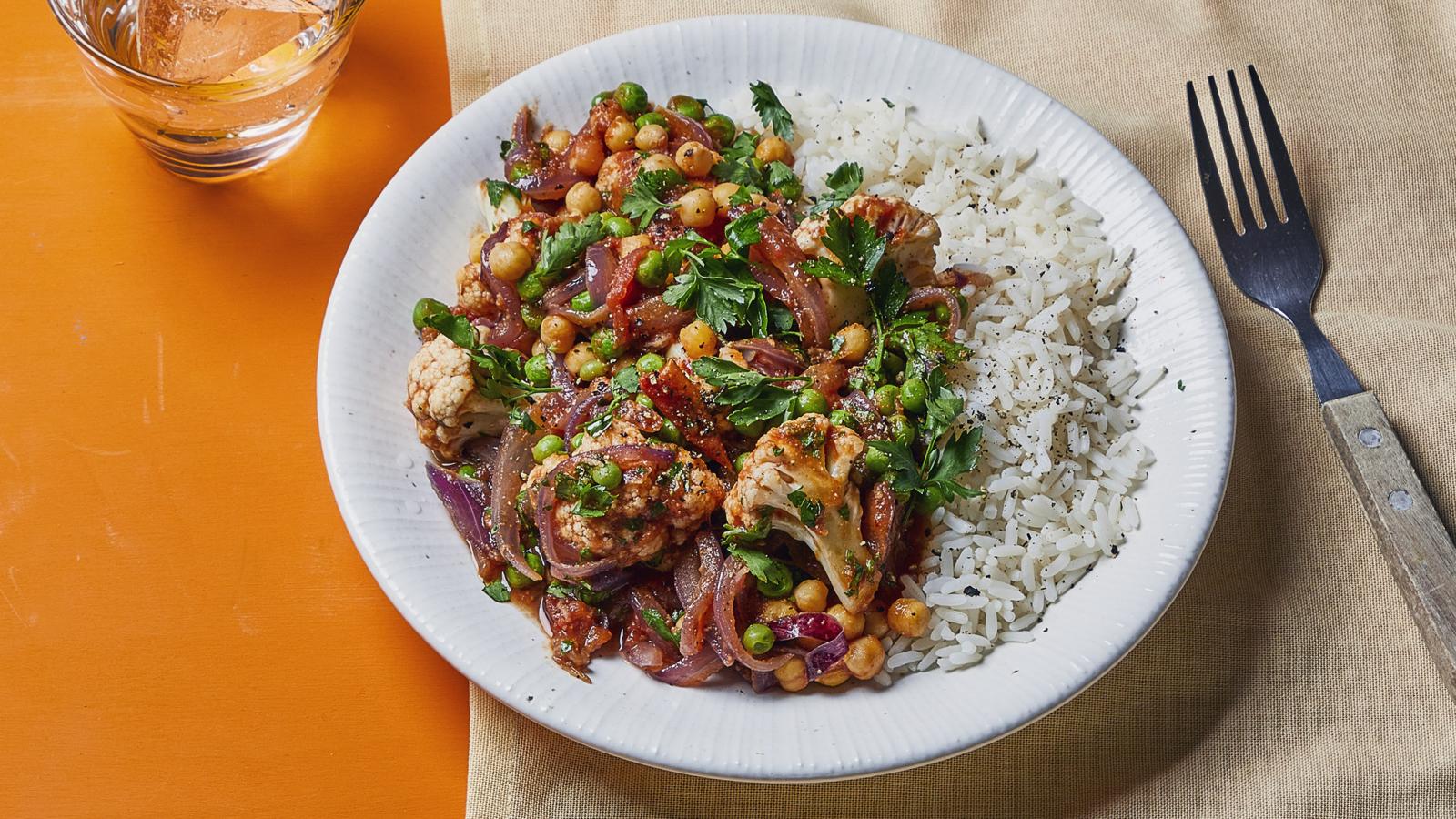 Cauliflower and chickpea stew