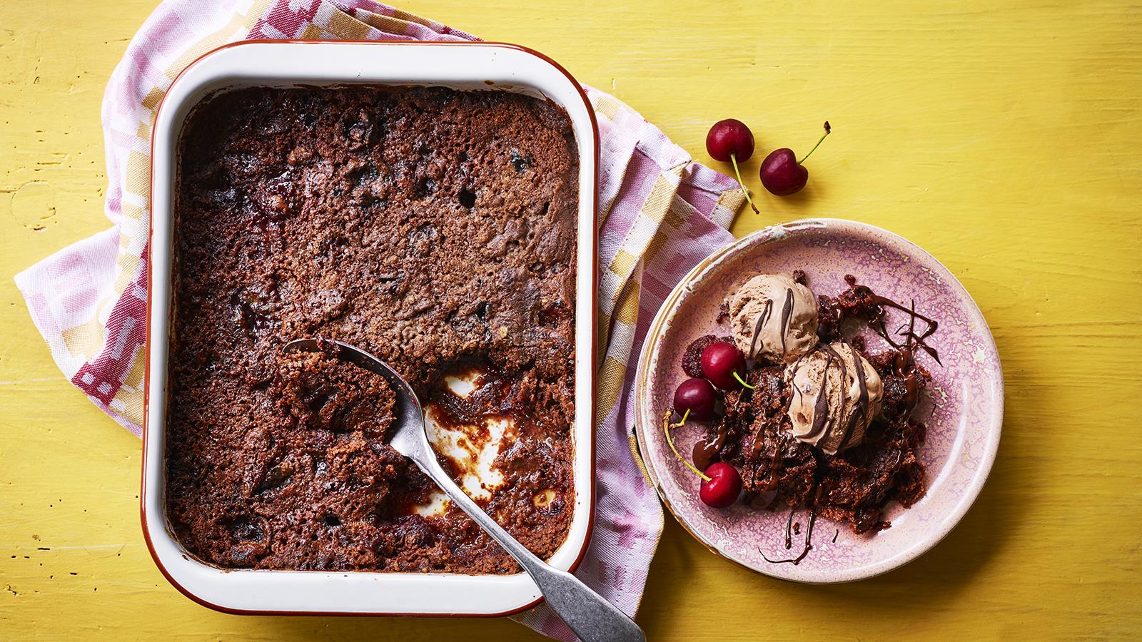 Cherry cinnamon dump cake recipe - BBC Food