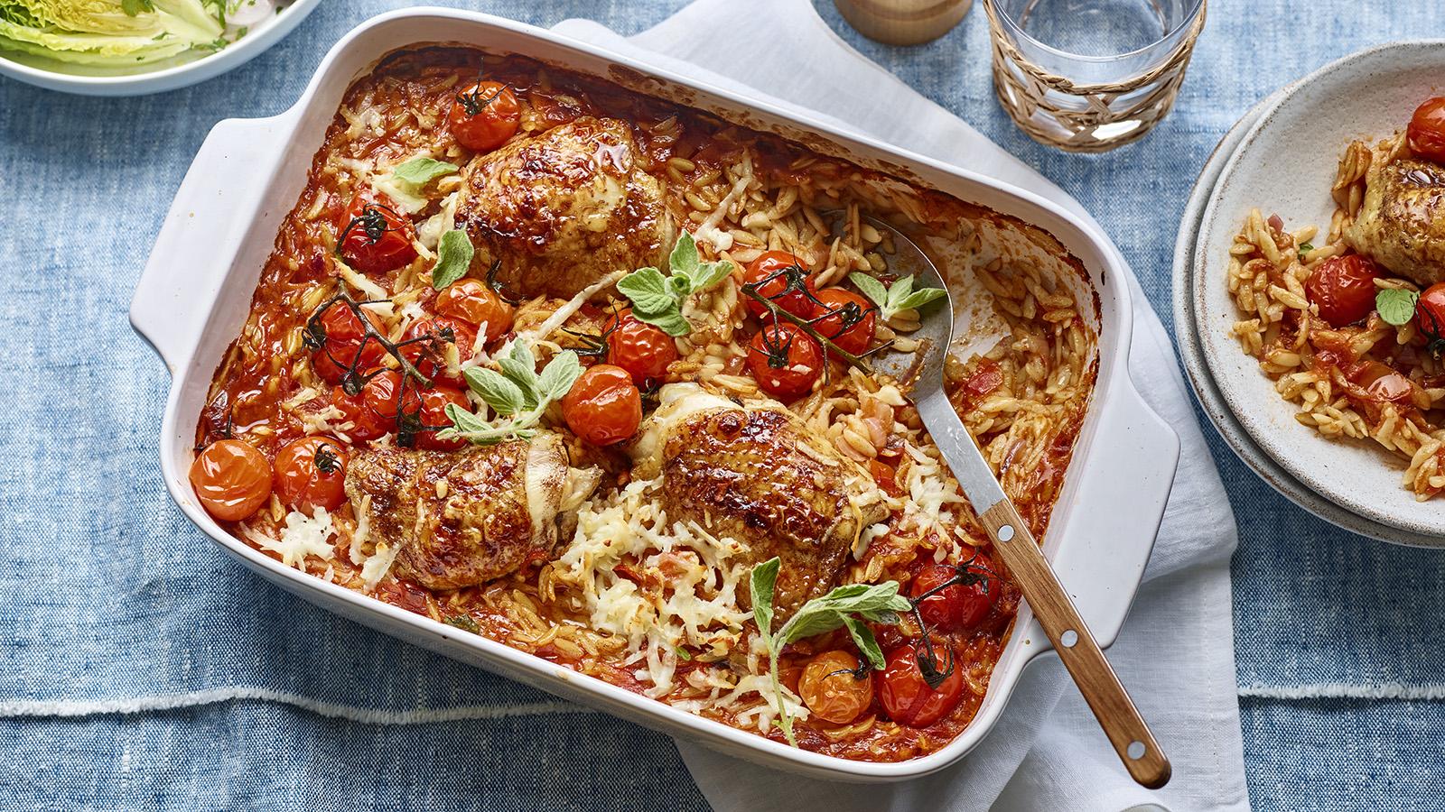 Chicken, cinnamon and sweet tomato orzo 