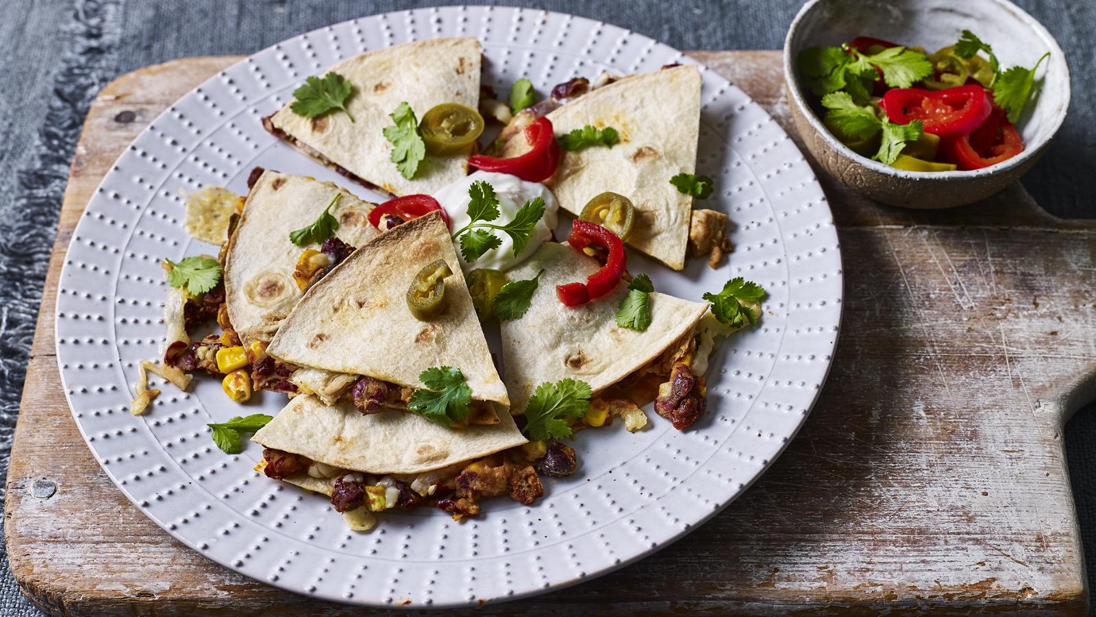 Smoky chicken quesadillas