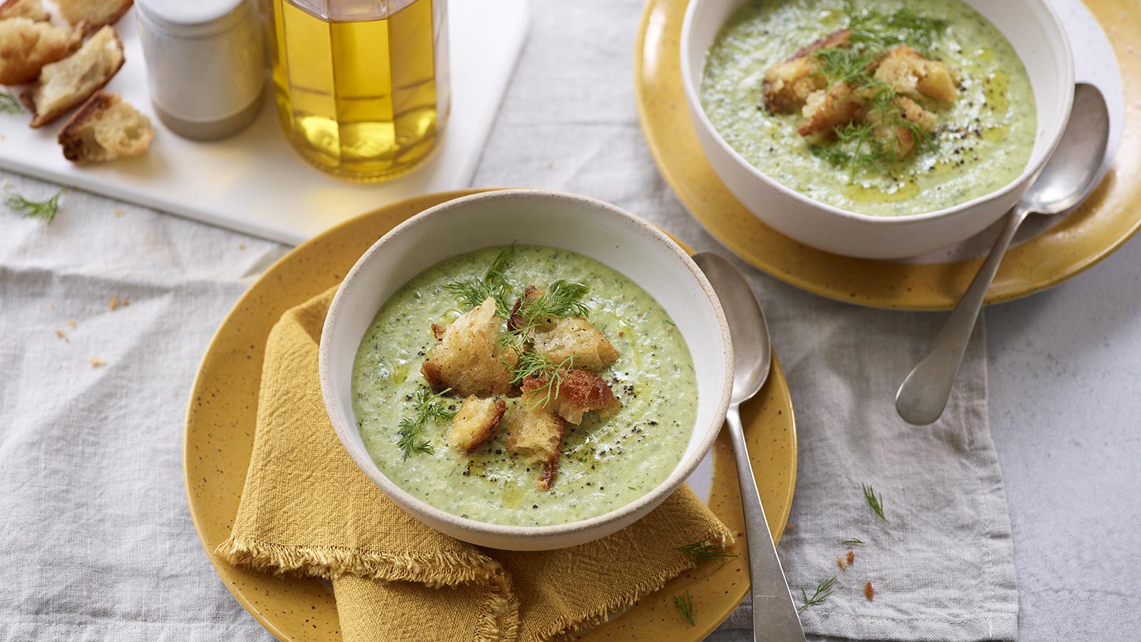 Chilled courgette soup