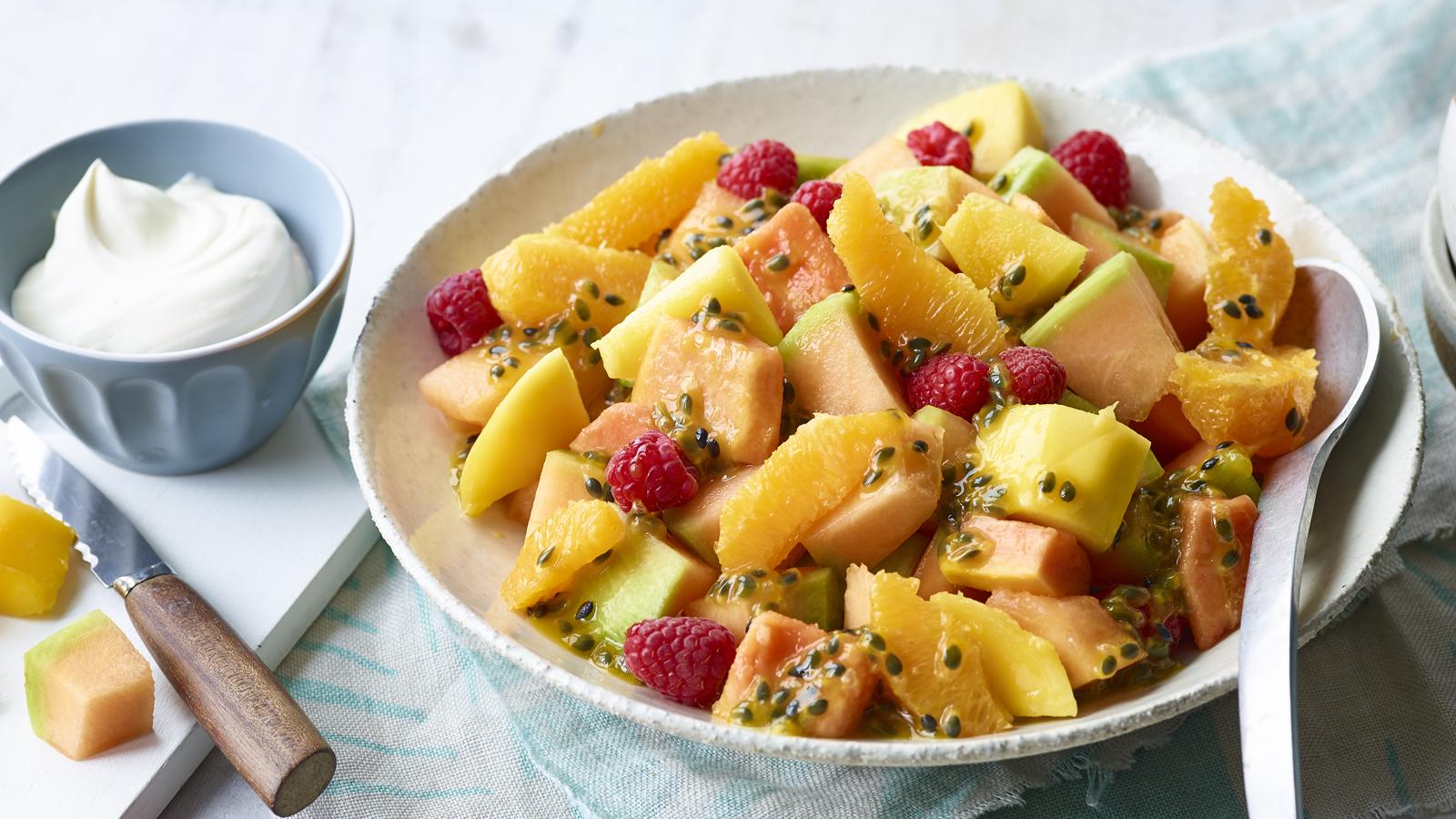 Chilled fresh fruit salad 