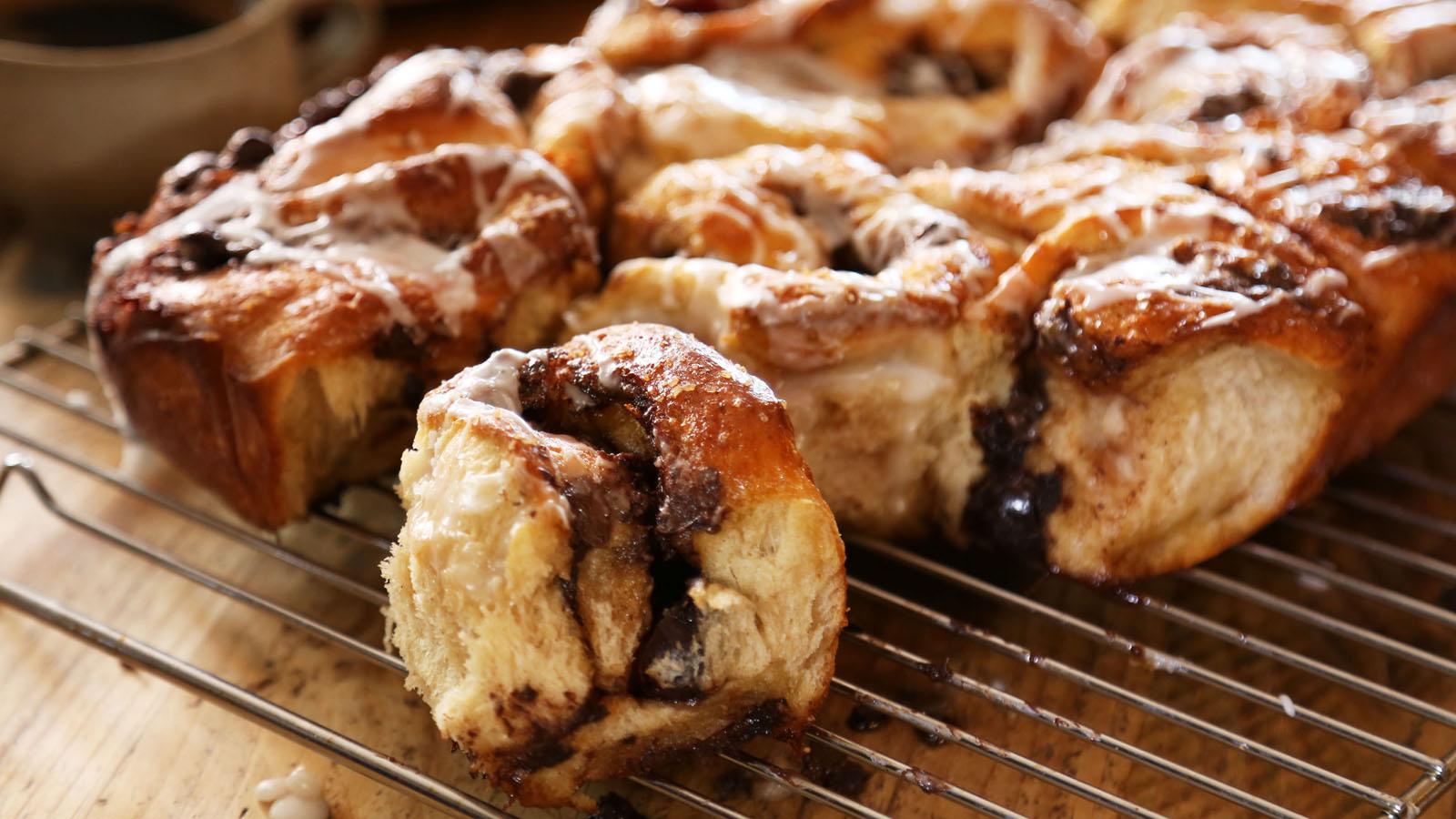 Chocolate and cherry buns