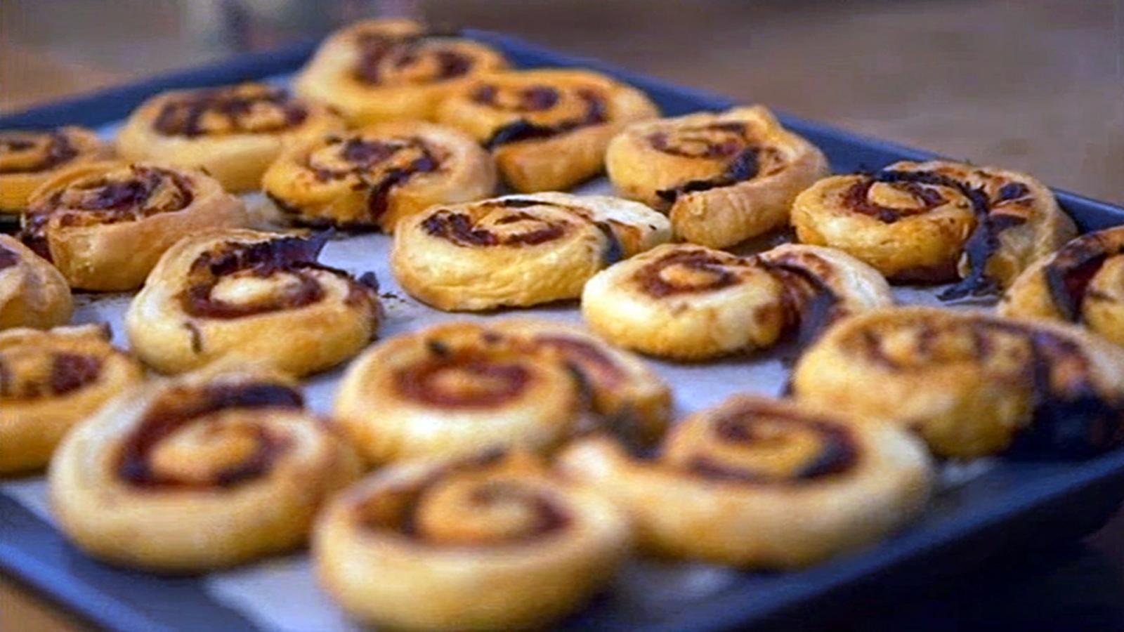 Chorizo and lemongrass pastry puff scrolls