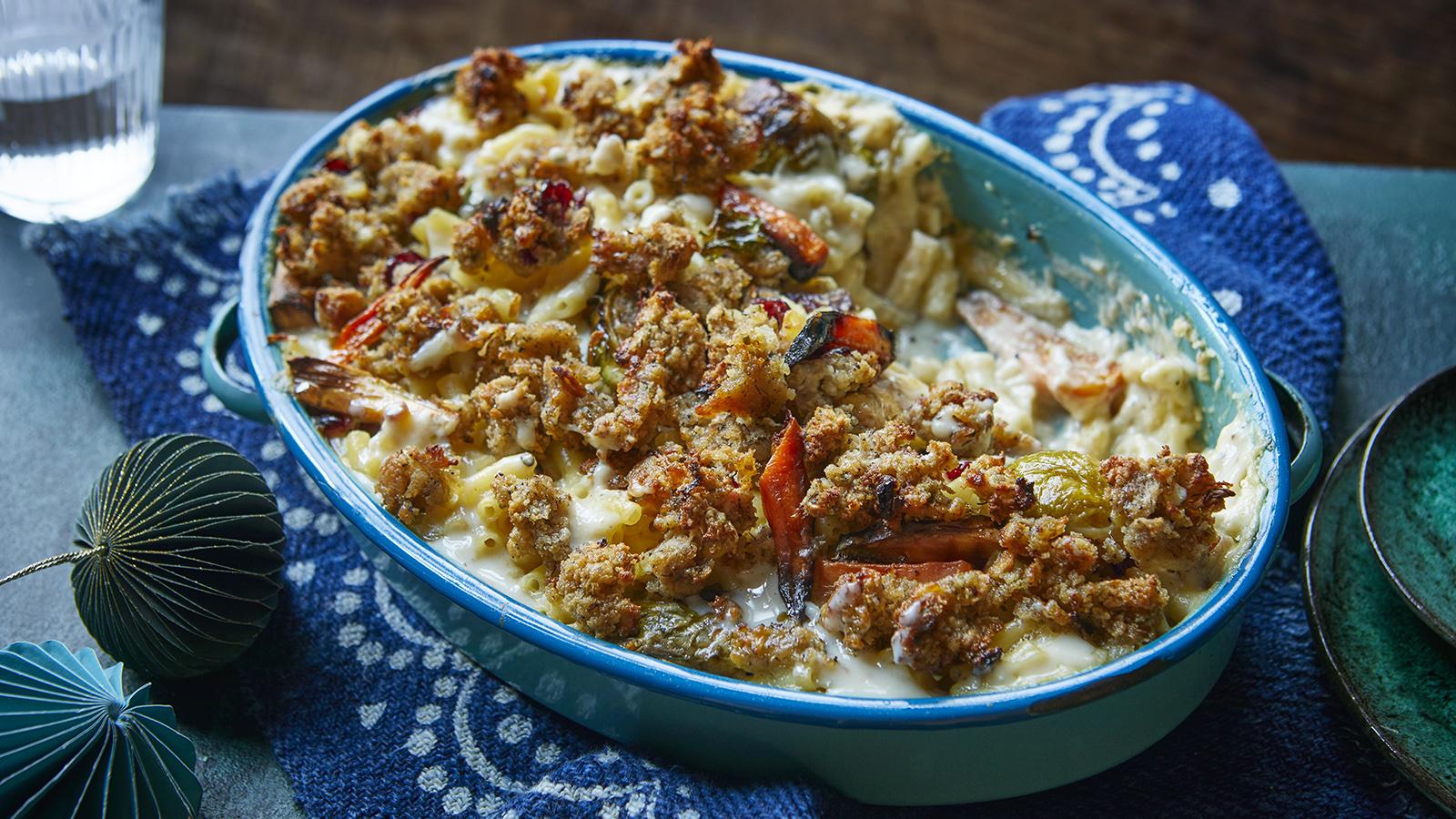 Christmas leftovers macaroni cheese recipe - BBC Food