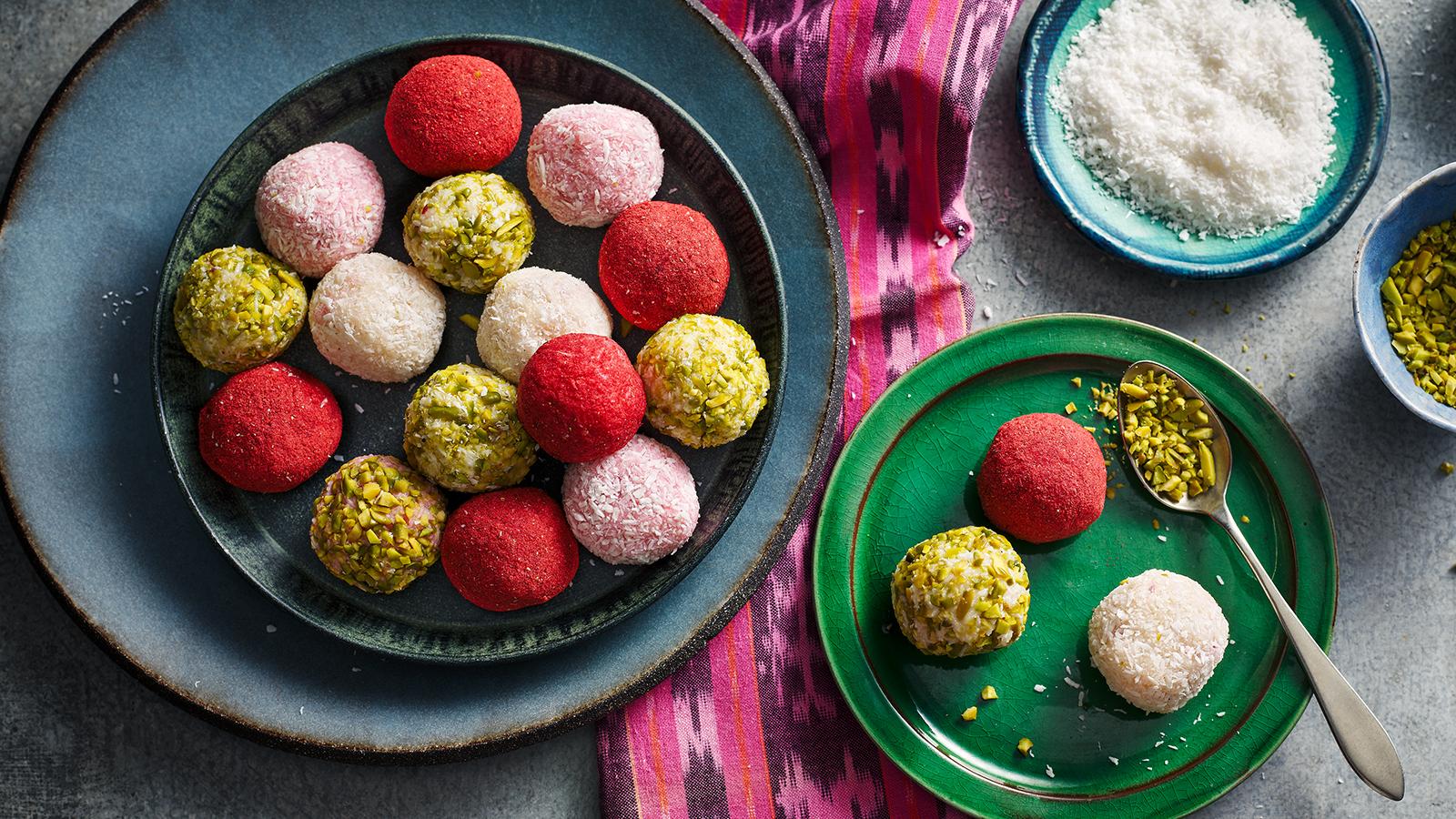 Coconut rose ladoos