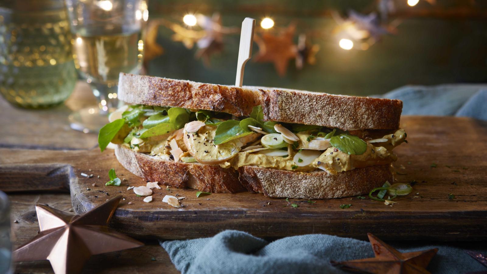 Coronation turkey sandwich