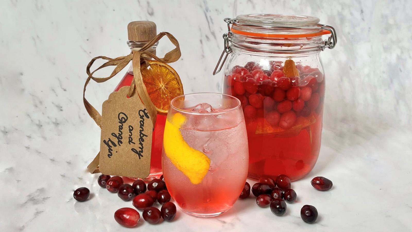 Cranberry and orange gin