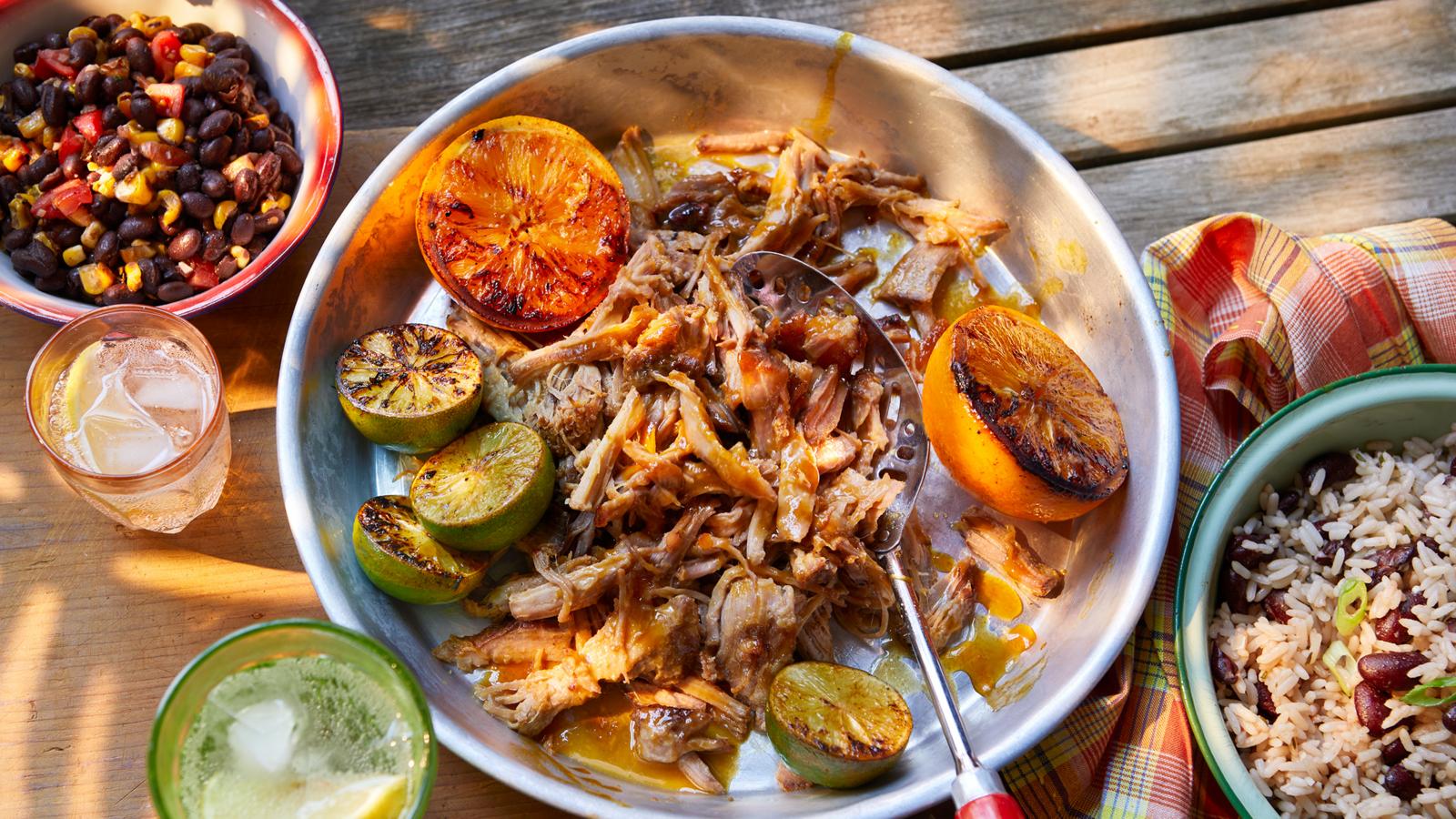 Cuban pork with a sticky citrus glaze 