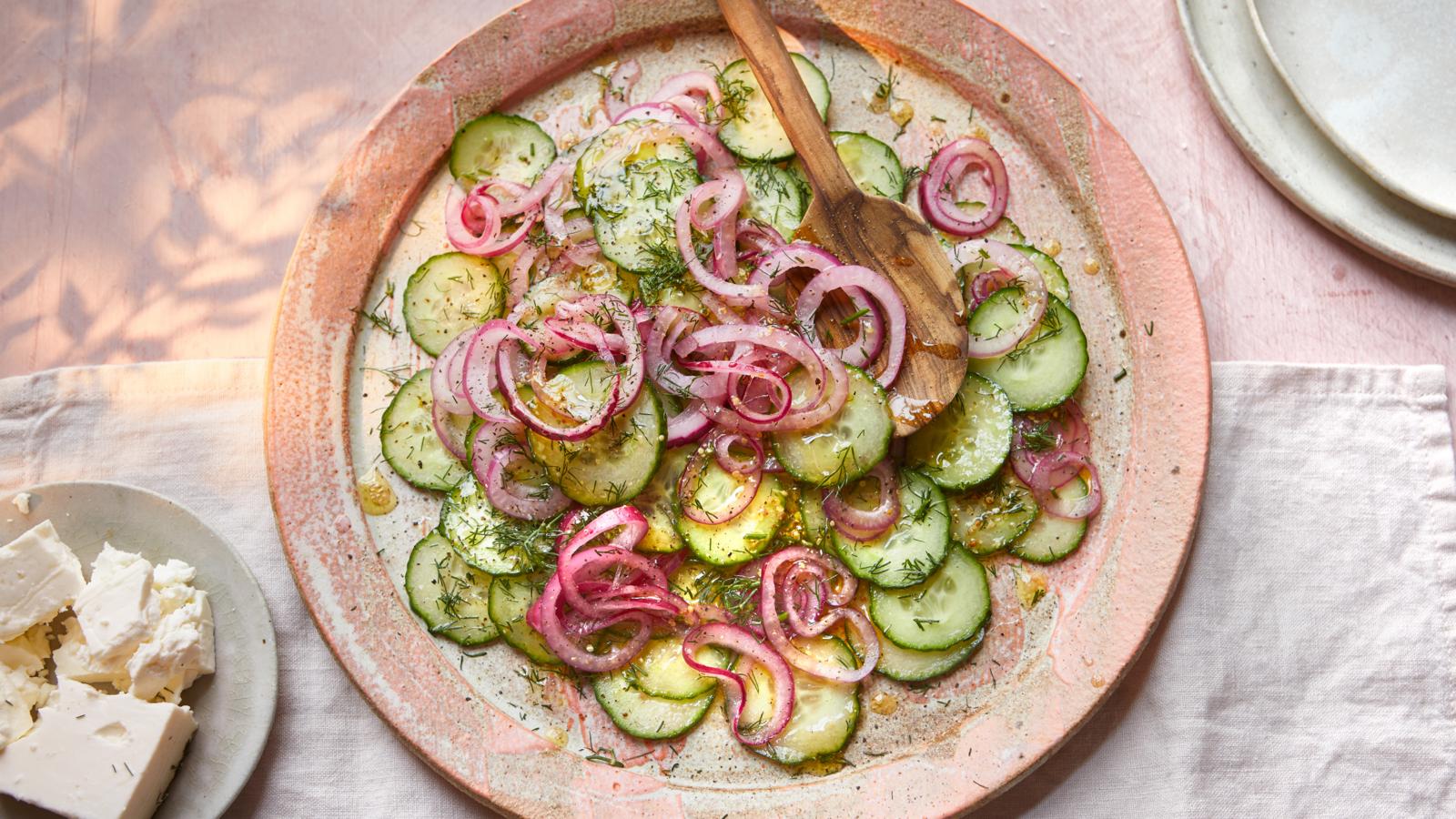 Cucumber salad with elderflower vinaigrette