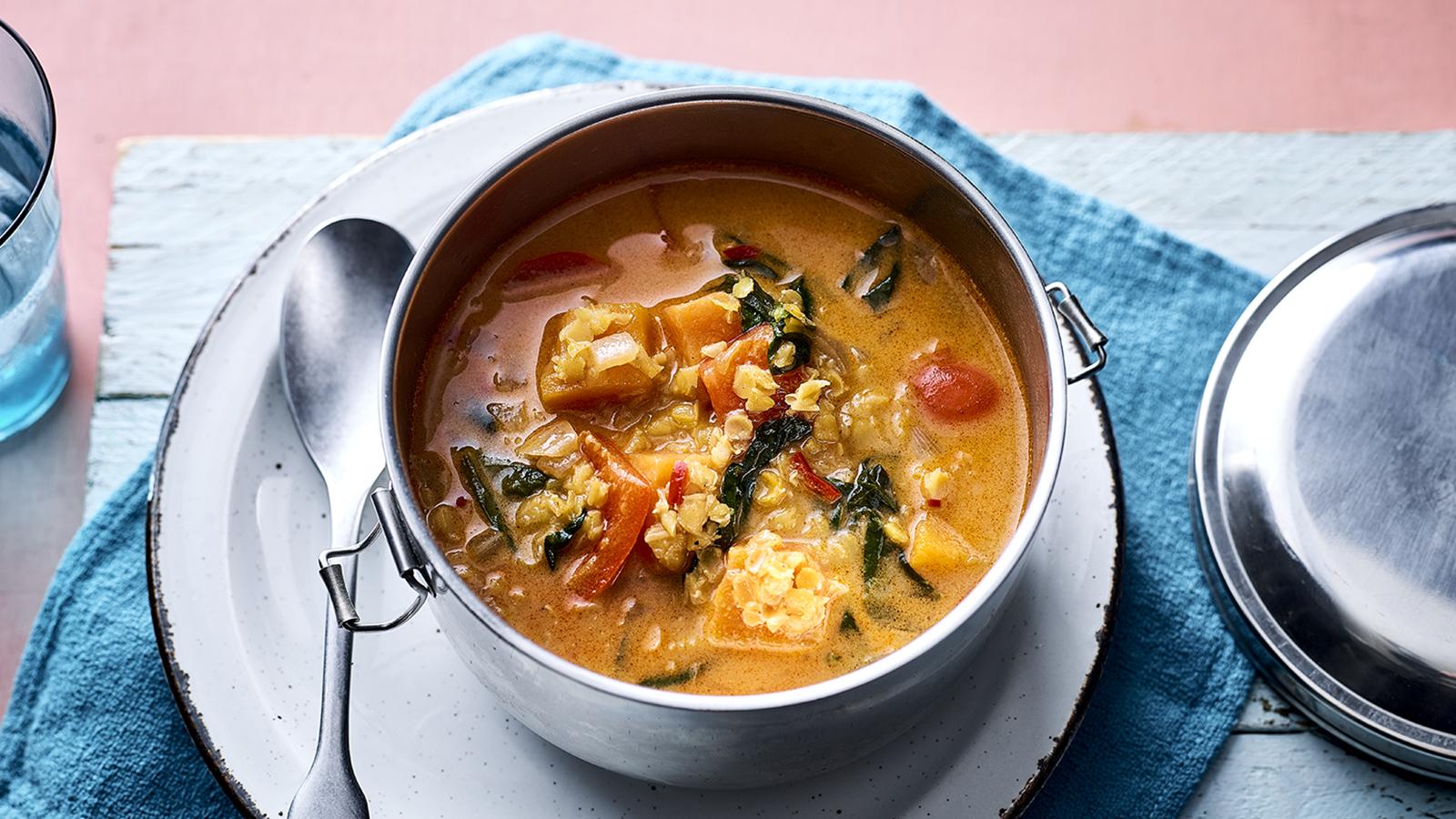 Curried red lentil soup