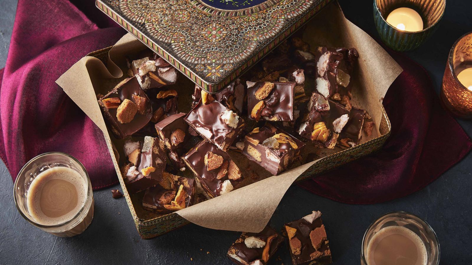 Dark mango and ginger rocky road