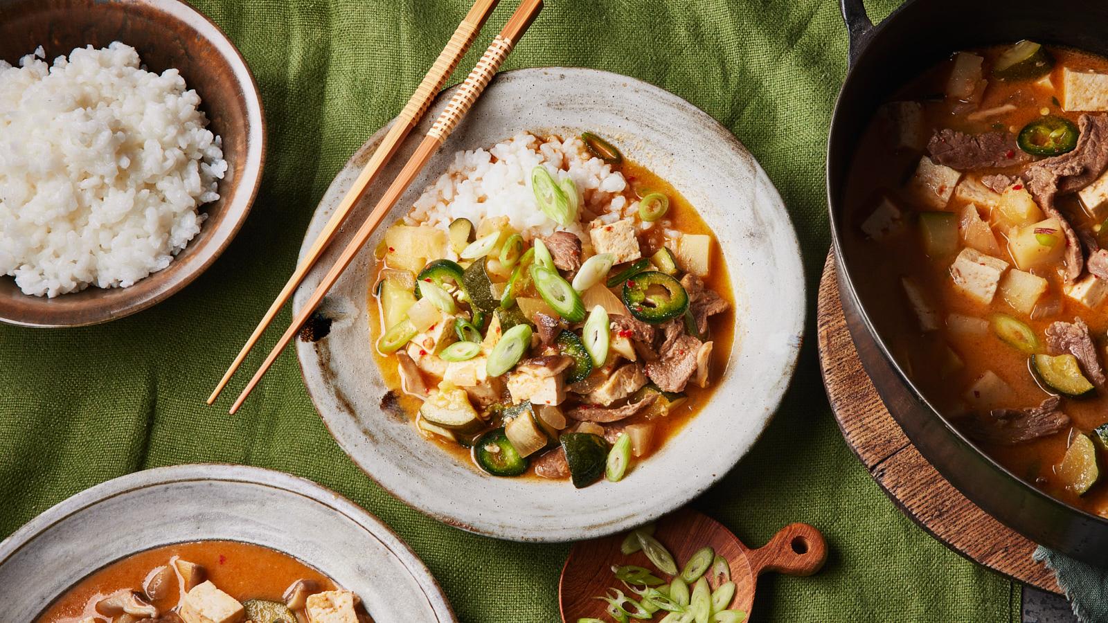 Doenjang jjigae (Korean beef stew)