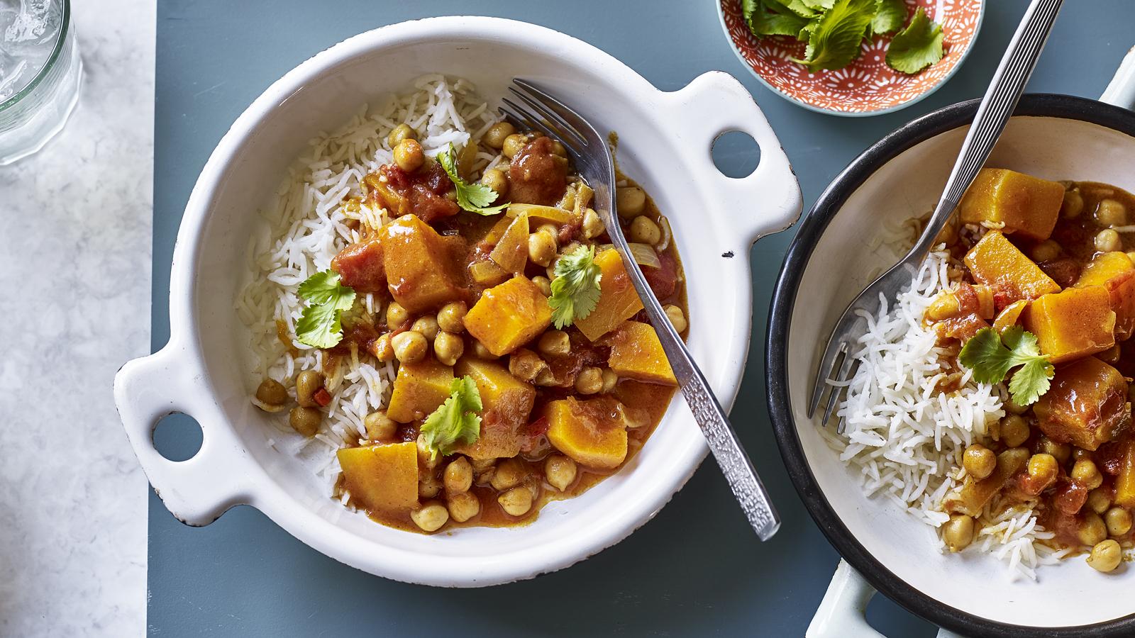 Easy butternut squash curry with chickpeas