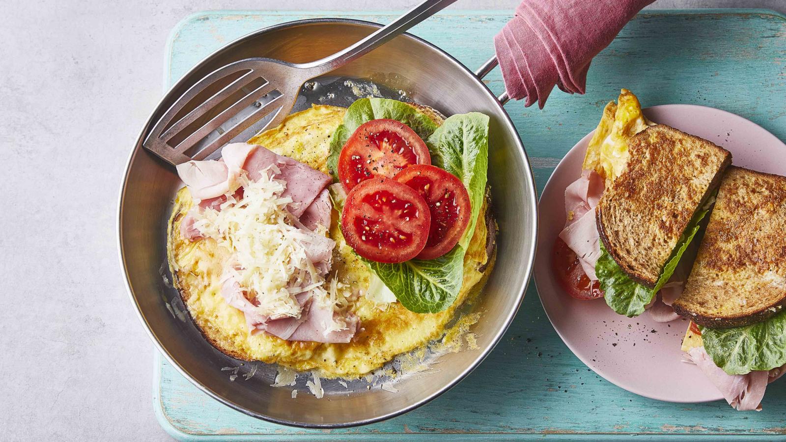 Eggy bread cheese and ham toastie