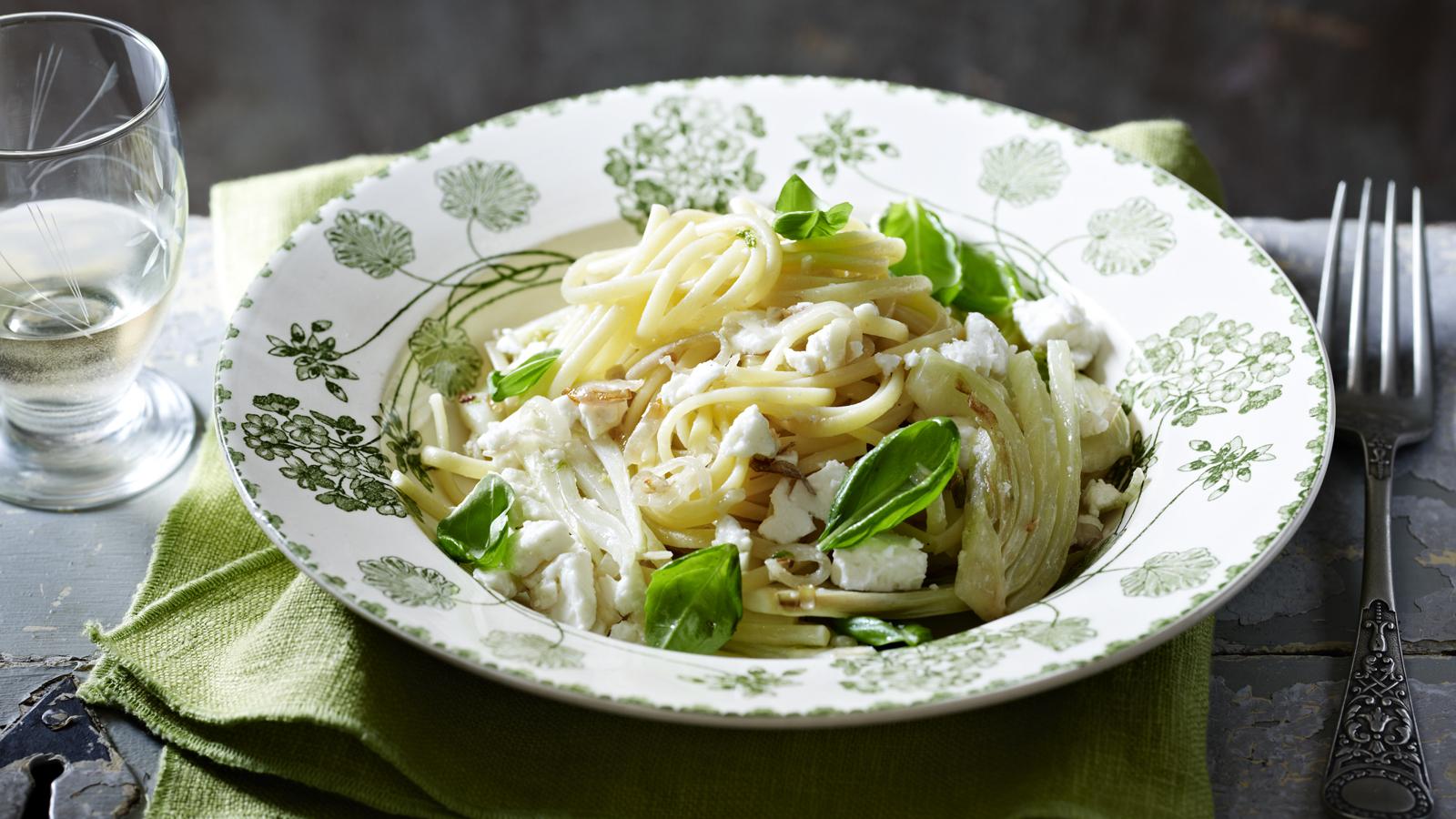Fennel and feta linguine recipe BBC Food