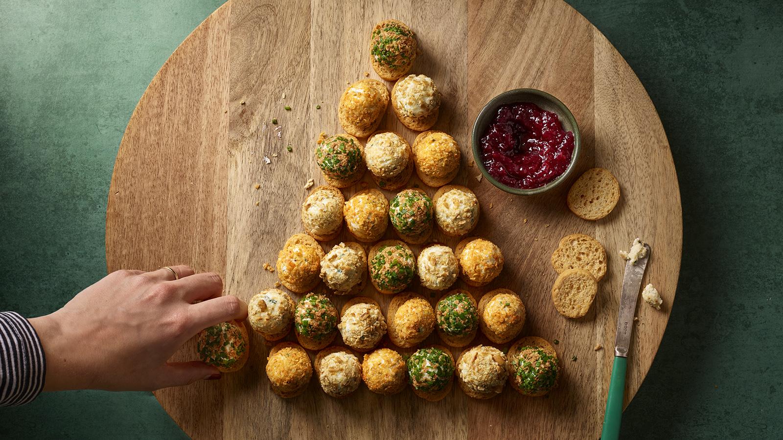 Festive cheese balls