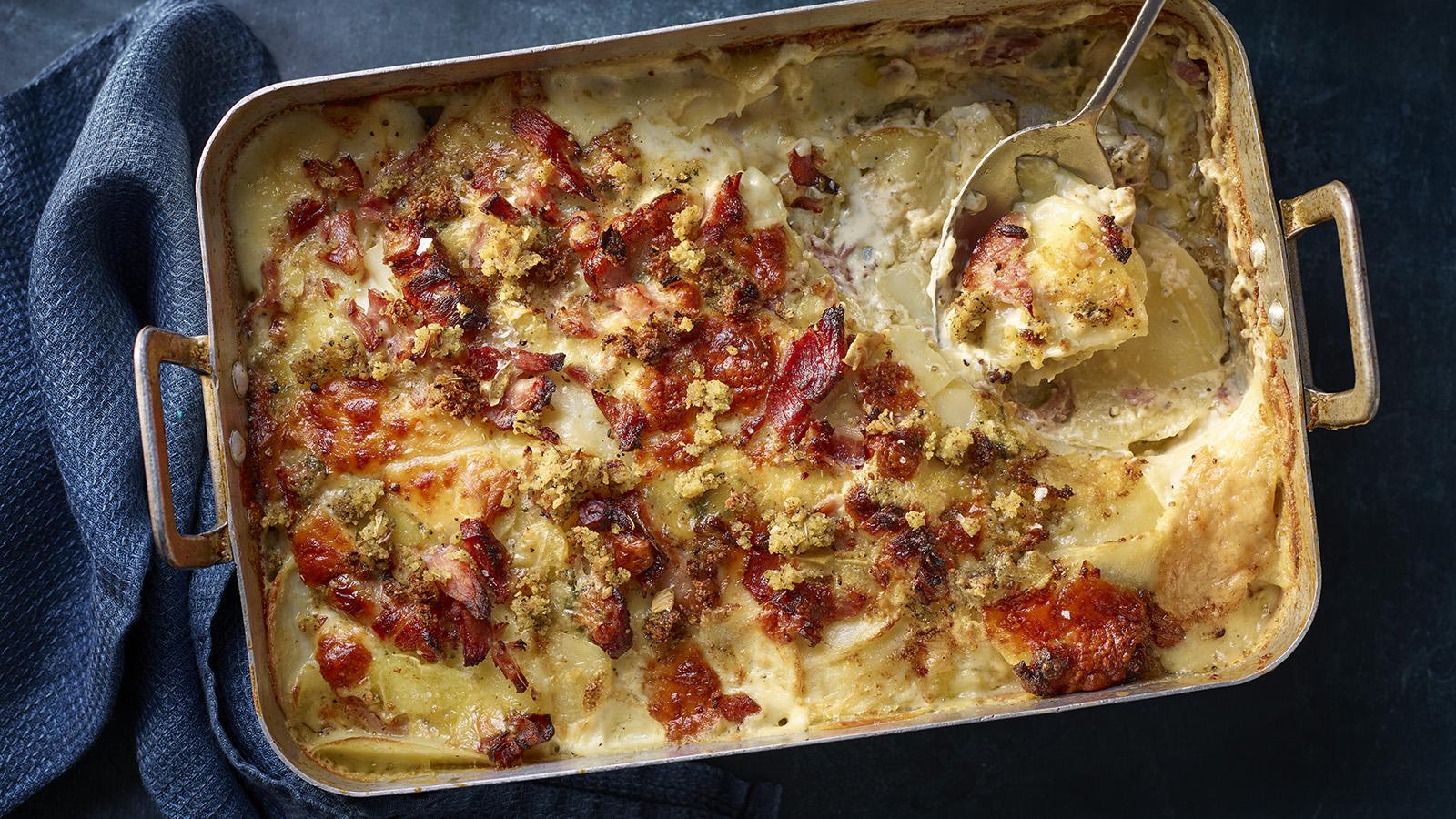 Festive leftovers dauphinoise-style bake